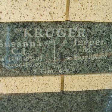 KRUGER Jasper M. 1937- &amp; Susanna C. J. 1936-2006 