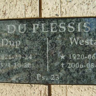 PLESSIS Dup, du 1921-1994 &amp; Westa 1920-2006