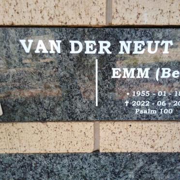 NEUT E.M.M., van der 1955-2022