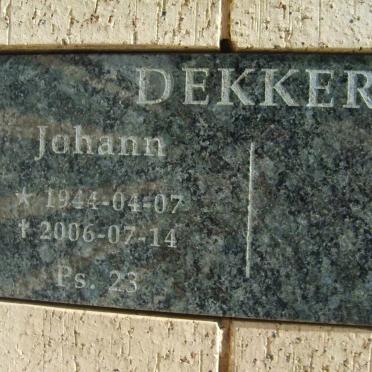 DEKKER Johann 1944-2006