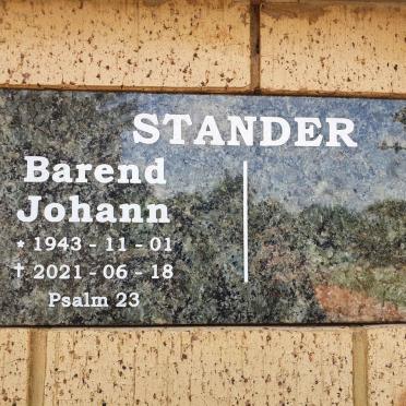 STANDER Barend Johann 1943-2021