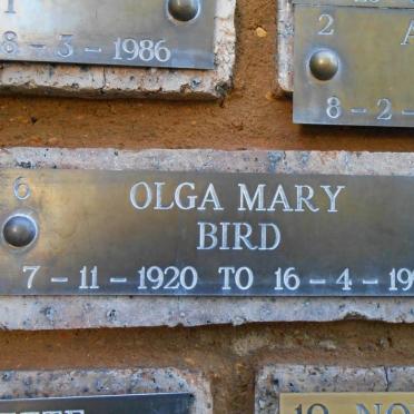 BIRD Olga Mary 1920-1994