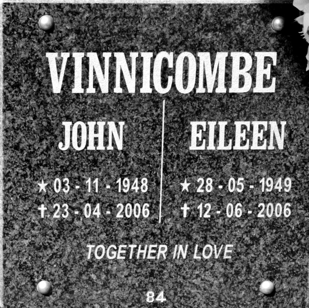 VINNICOMBE John 1948-2006 &amp; Eileen 1949-2006