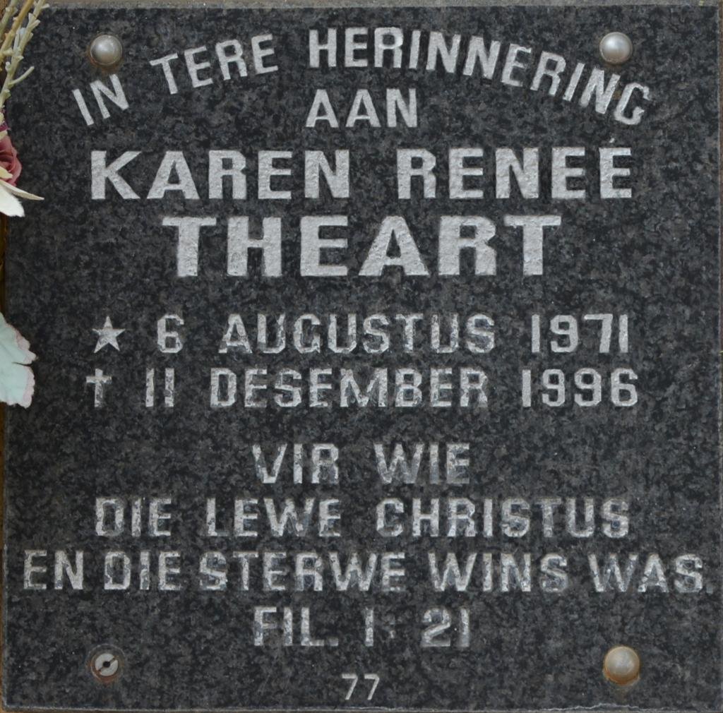 THEART Karen Reneé 1971-1996