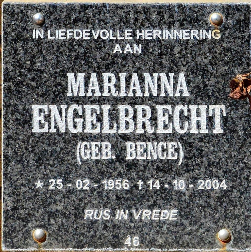 ENGELBRECHT Marianna nee BENCE 1956-2004