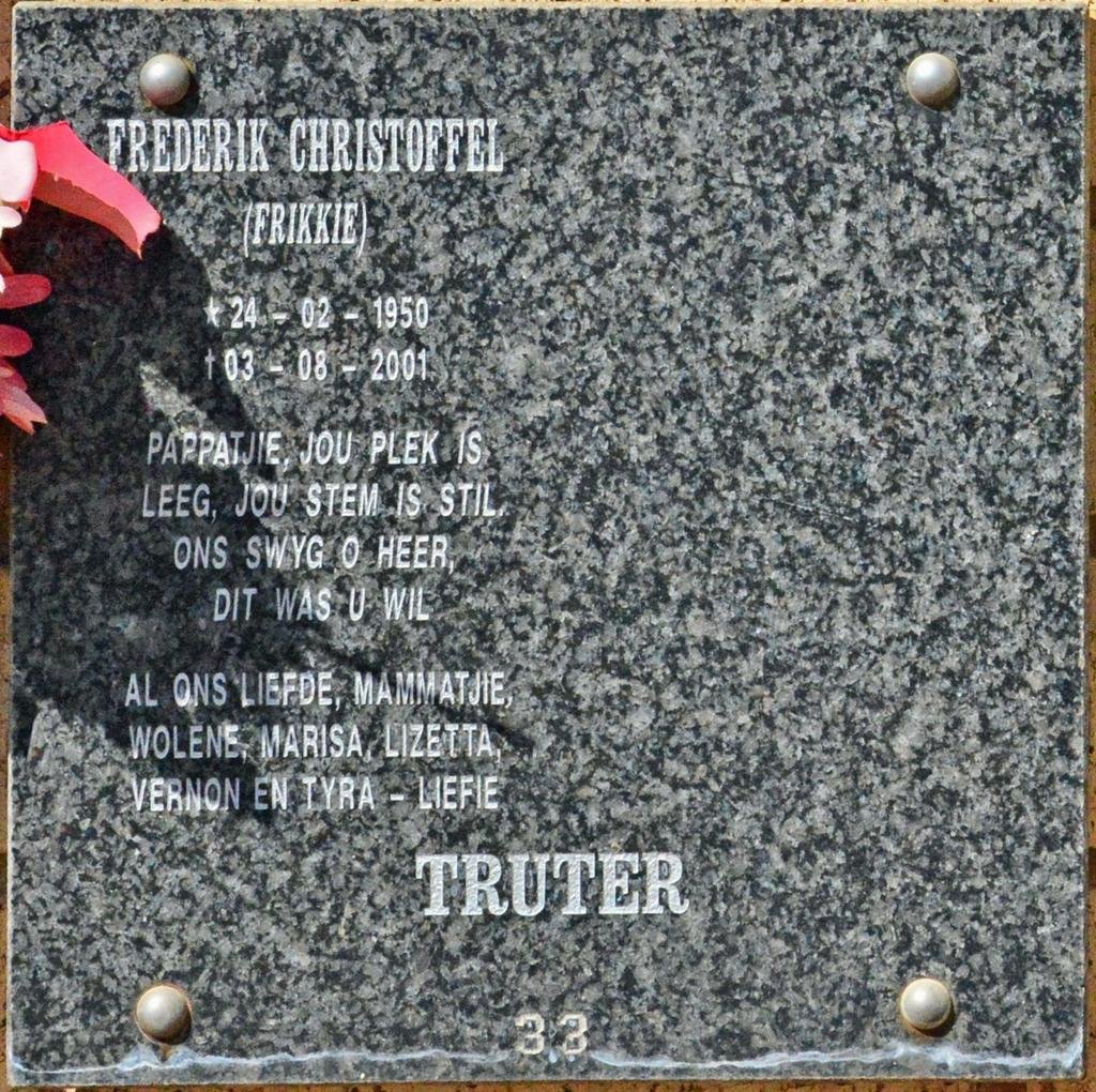 TRUTER Frederik Christoffel 1950-2001