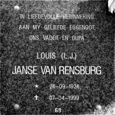 RENSBURG Louis L.J., Janse van 1924-1999