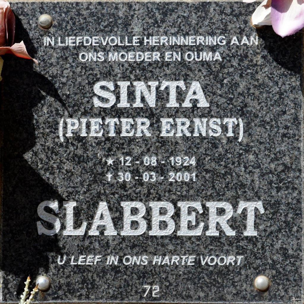 SLABBERT Pieter Ernst 1924-2001