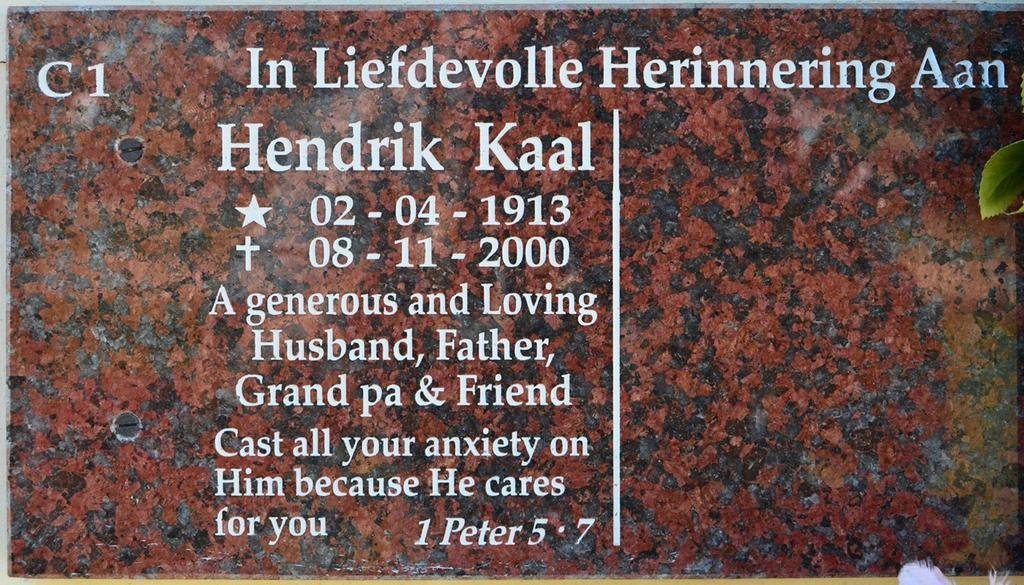 KAAL Hendrik 1913-2000