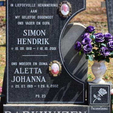 BARKHUIZEN Simon Hendrik 1918-2001 &amp; Aletta Johanna 1919-2002