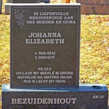 BEZUIDENHOUT Johanna Elizabeth 1920-2000