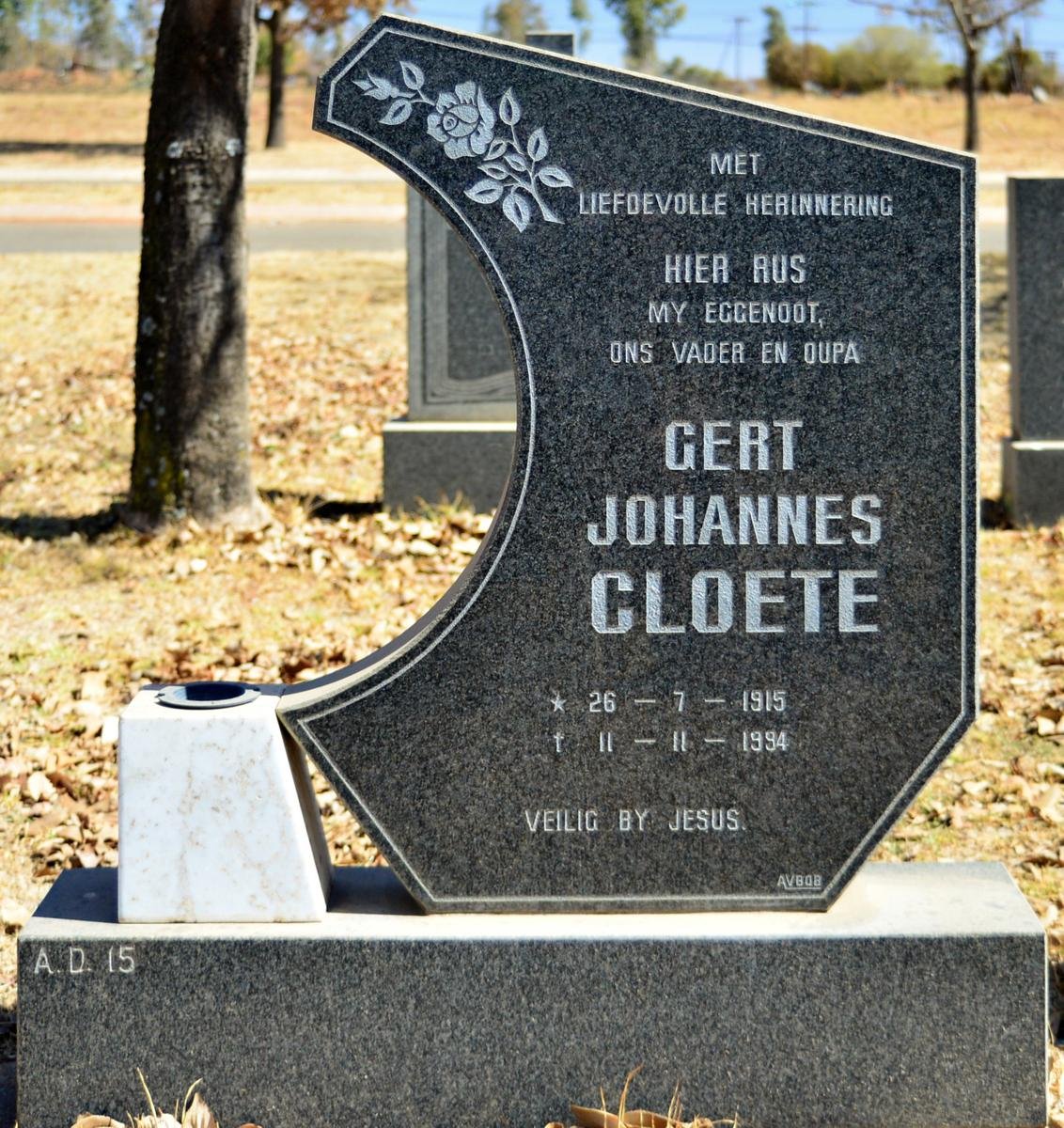 CLOETE Gert Johannes 1915-1994