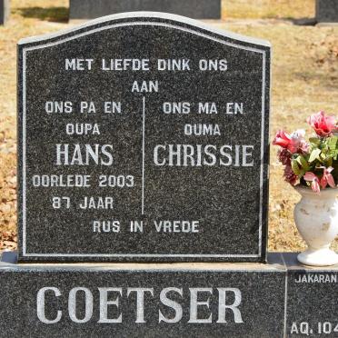 COETSER Hans 1916-2003 &amp; Chrissie