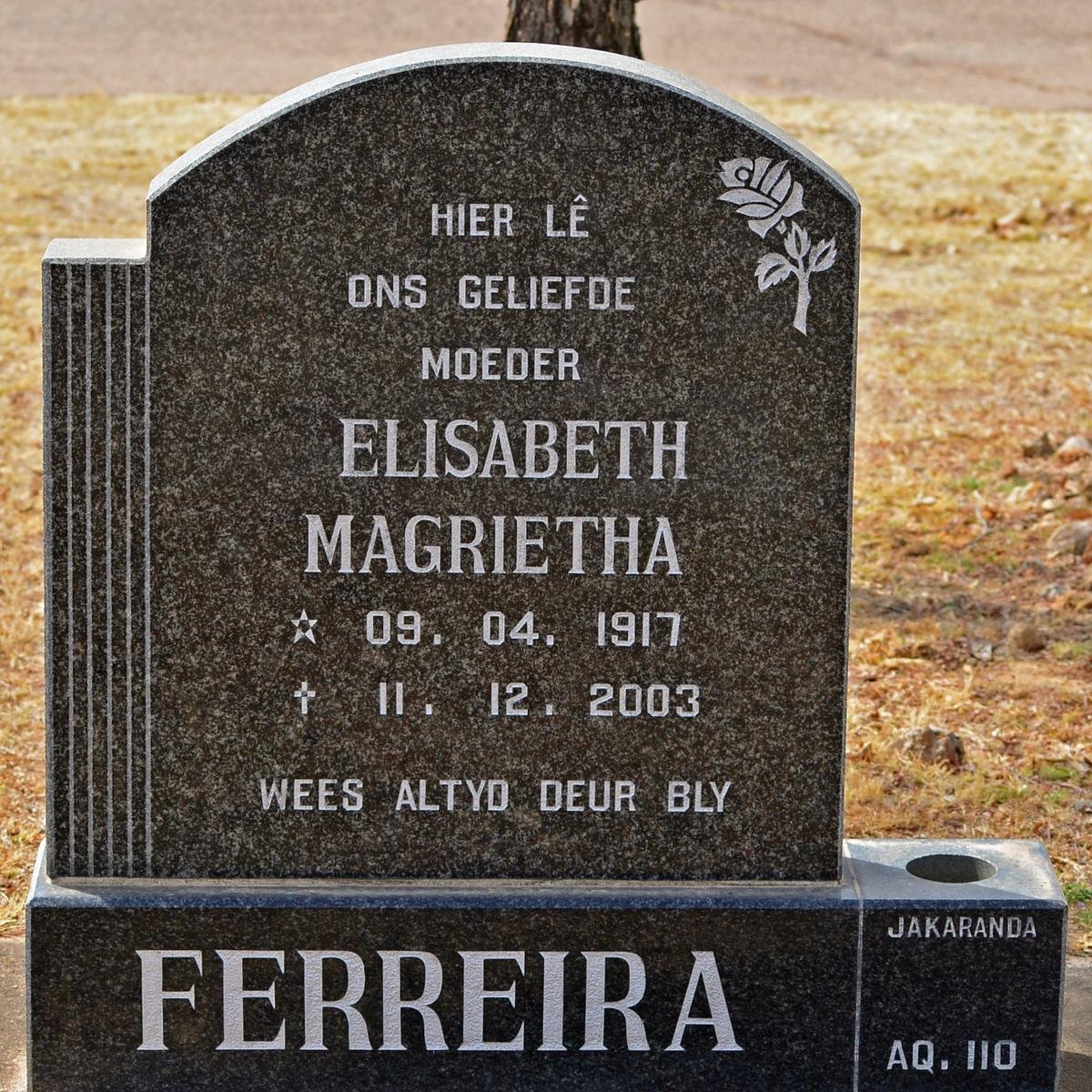 FERREIRA Elisabeth Magrietha 1917-2003
