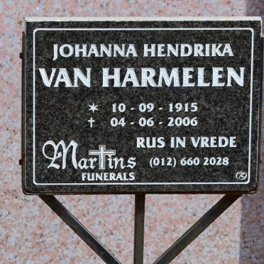 HARMELEN Johanna Hendrika, van 1915-2006