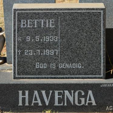 HAVENGA Bettie 1933-1997