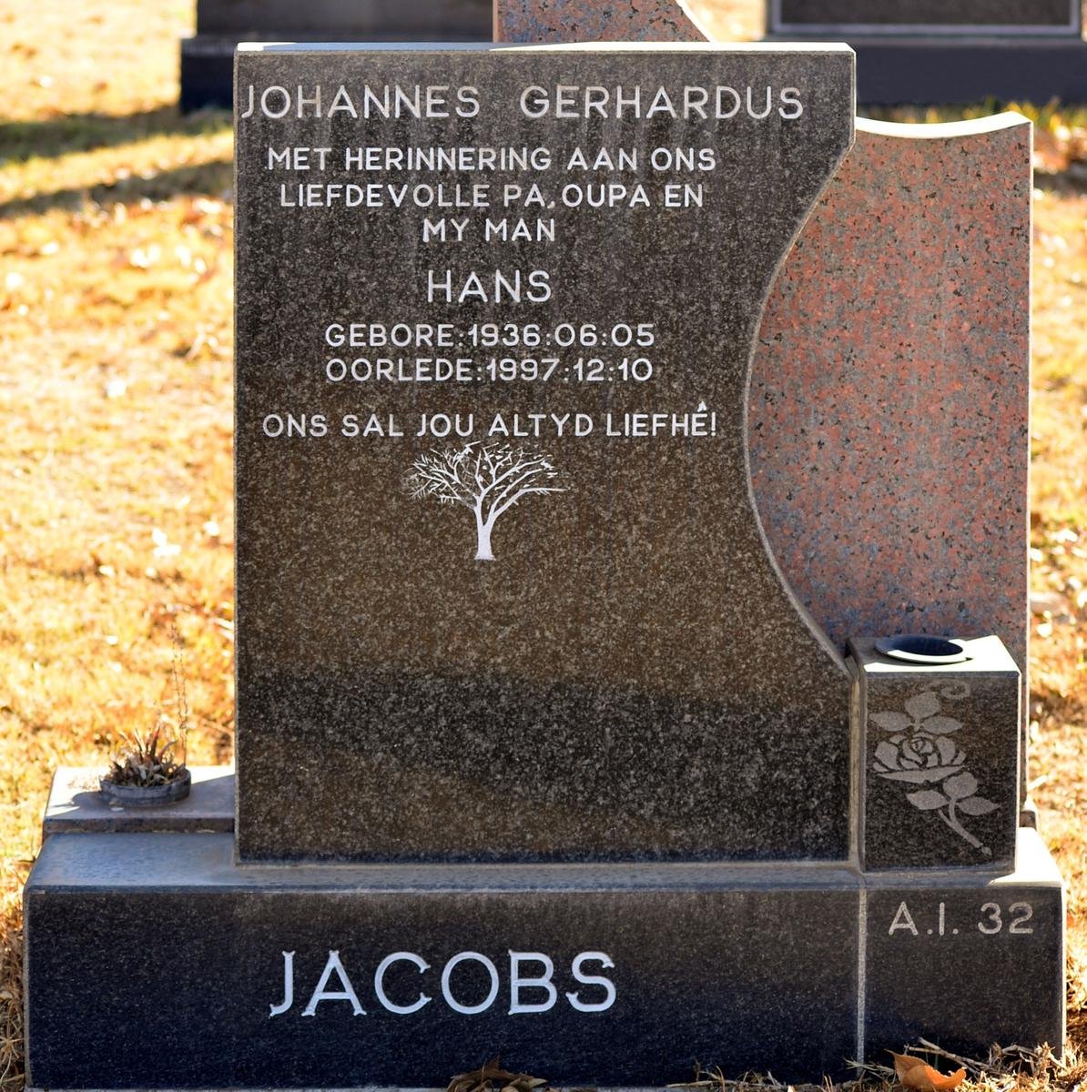 JACOBS Johannes Gerhardus 1936-1997