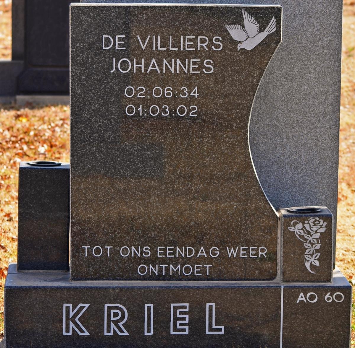 KRIEL De Villiers Johannes 1934-2002