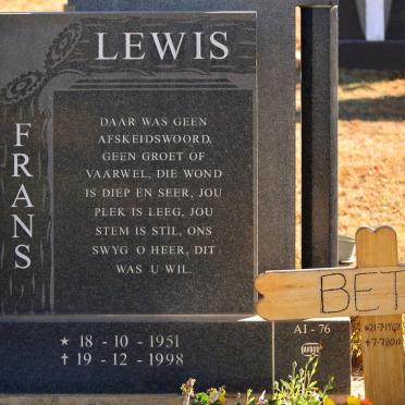 LEWIS Frans 1951-1998 &amp; Bets 1947-2011