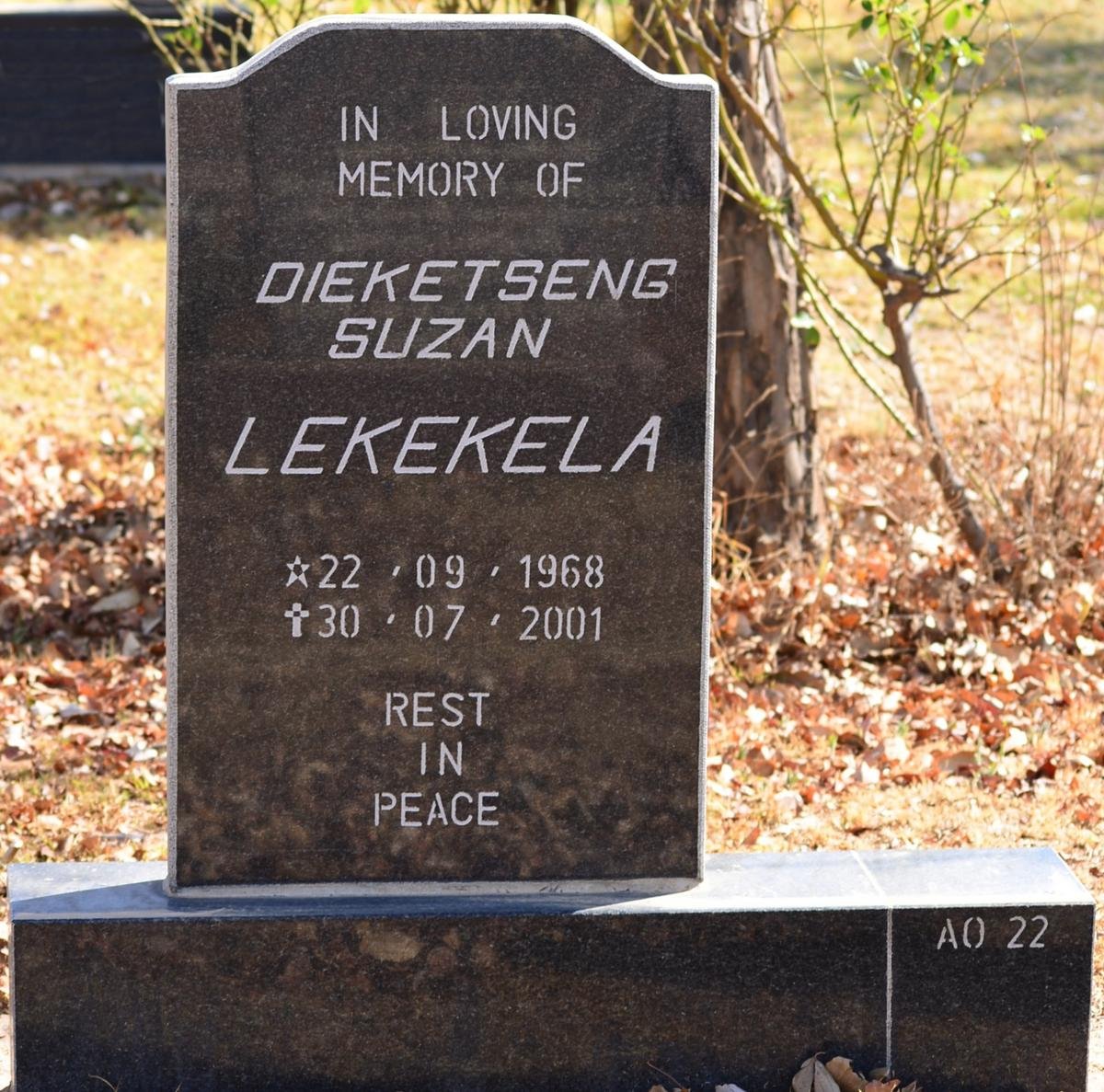 LEKEKELA Dieketseng Suzan 1968-2001