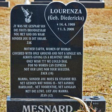 MESNARD Lourenza nee DIEDERICKS 1969-2008