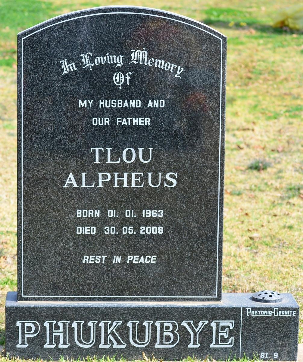 PHUKUBYE Tlou Alpheus 1963-2008