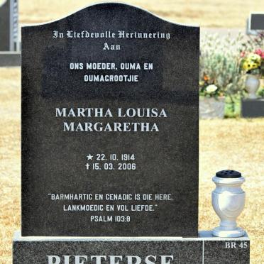 PIETERSE Martha Louisa Margaretha 1914-2006