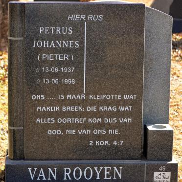 ROOYEN Petrus Johannes, van 1937-1998