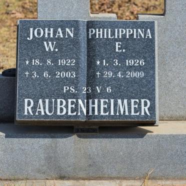 RAUBENHEIMER Johan W. 1922-2003 &amp; Philippina E. 1926-2009
