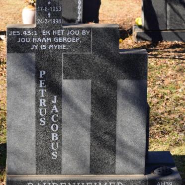 RAUBENHEIMER Petrus Jacobus 1953-1998