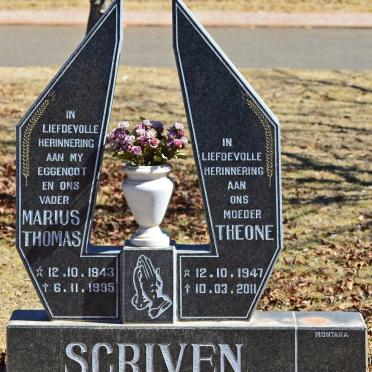 SCRIVEN Marius Thomas 1943-1995 &amp; Theone 1947-2011