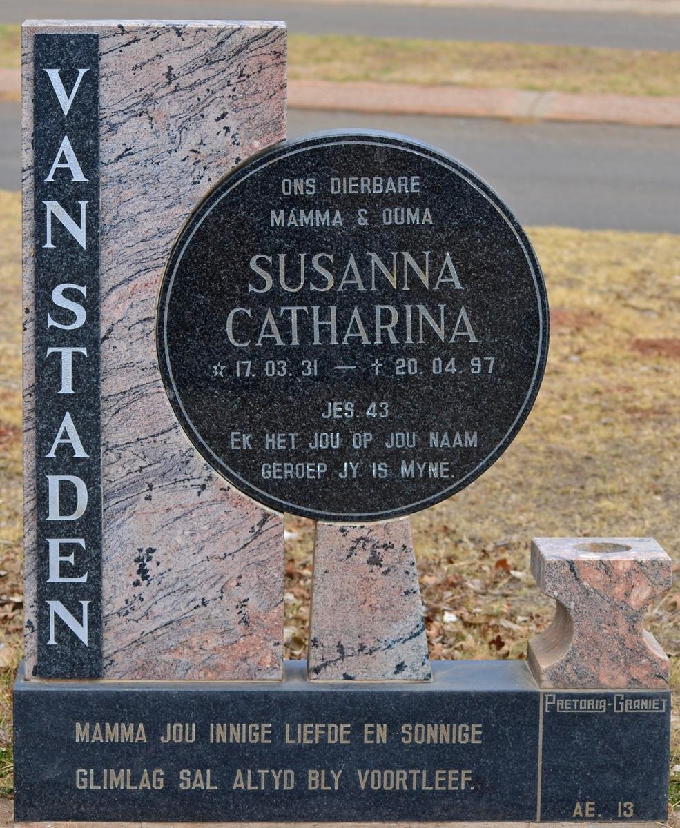 STADEN Susanna Catharina, van 1931-1997
