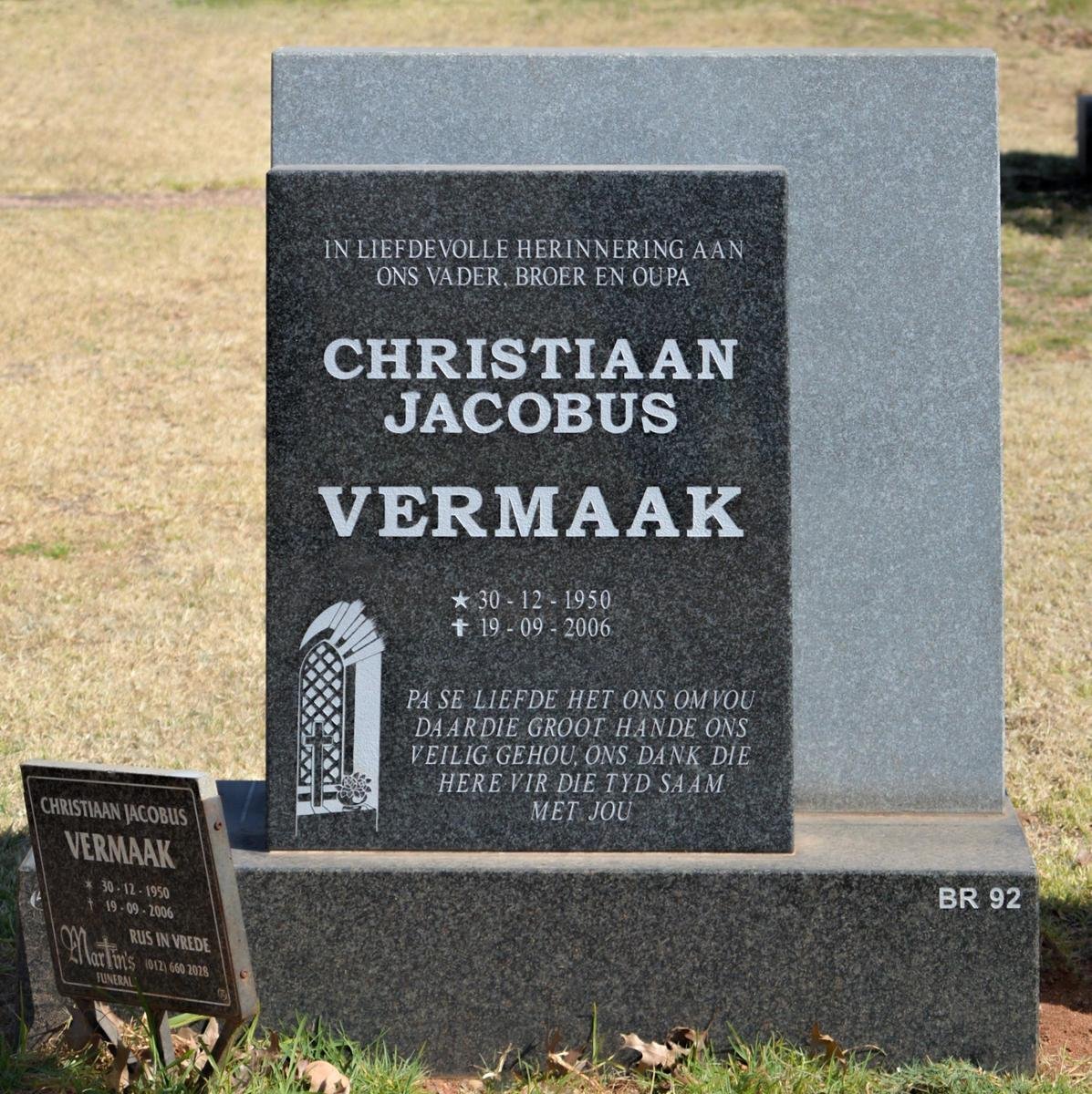 VERMAAK Christiaan Jacobus 1950-2006