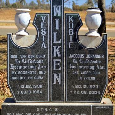 WILKEN Jacobus Johannes 1923-2004 &amp; Vesta VAN DEN BERG 1930-1994
