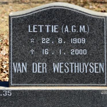 WESTHUYSEN A.G.M., van der 1909-2000
