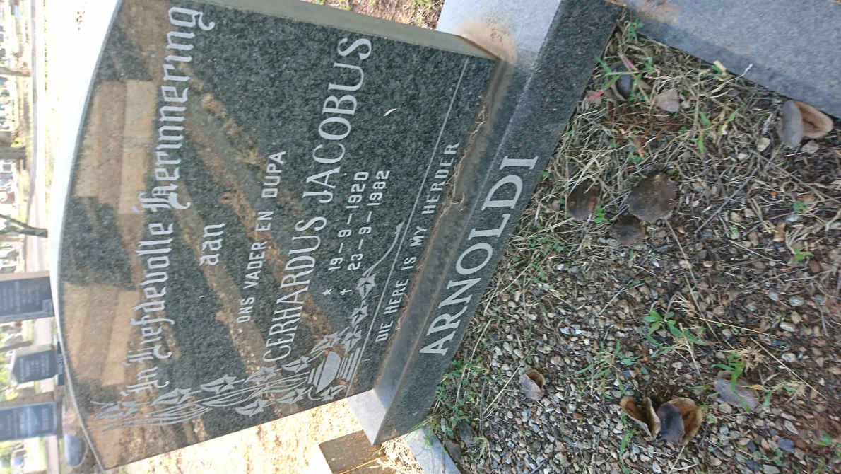 ARNOLDI Gerhardus Jacobus 1920-1982 &amp; Irene Varily formerly GERICKE nee STEVENS 1923-1971