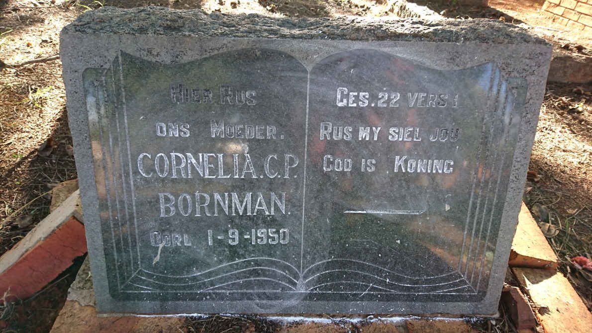 BORNMAN Cornelia C.P. -1950