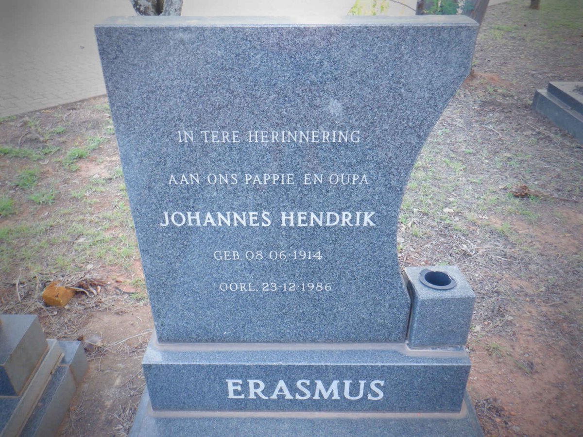ERASMUS Johannes Hendrik 1914-1986