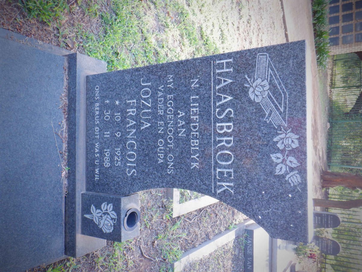 HAASBROEK Jozua Francois 1925-1988