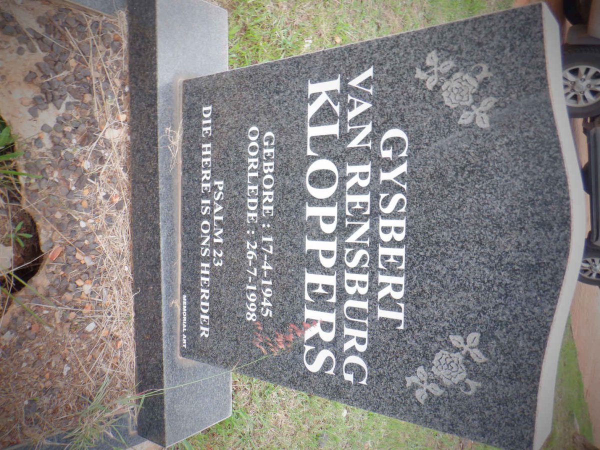 KLOPPERS Gysbert Van Rensburg 1945-1998
