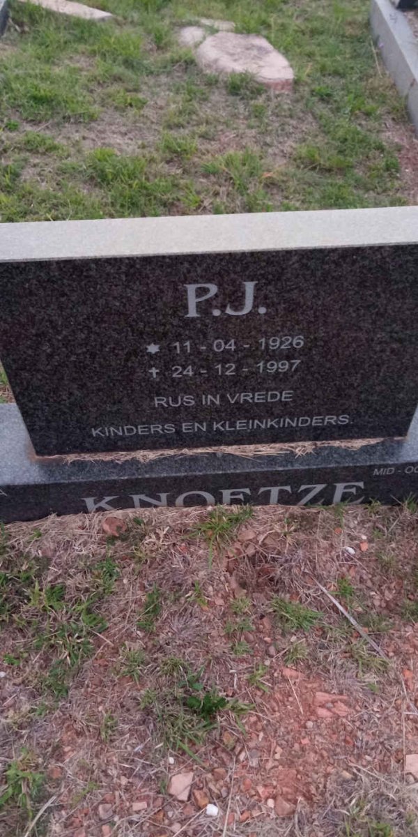 KNOETZE P.J. 1926-1997