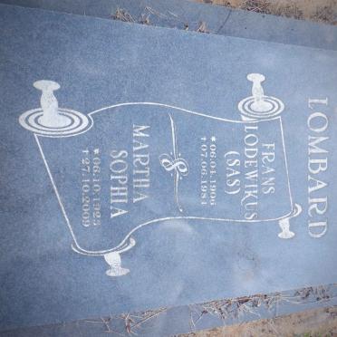 LOMBARD Frans Lodewikus 1906-1984 &amp; Martha Sophia 1923-2009