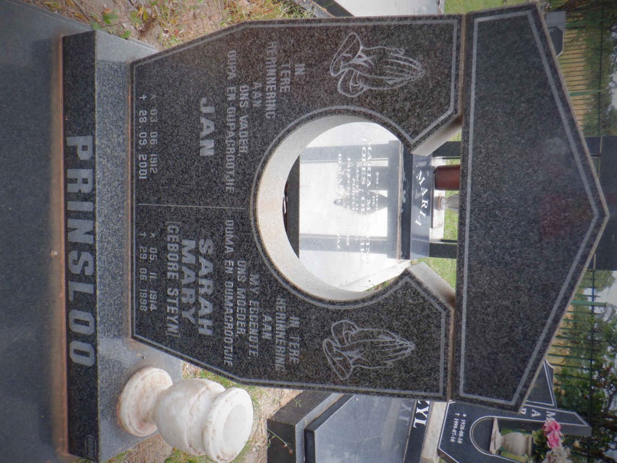 PRINSLOO Jan 1912-2001 &amp; Sarah Mary STEYN 1914-1998