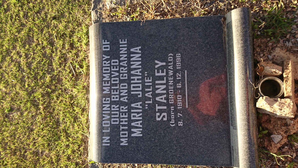 STANLEY Maria Johanna nee GROENEWALD 1910-1996