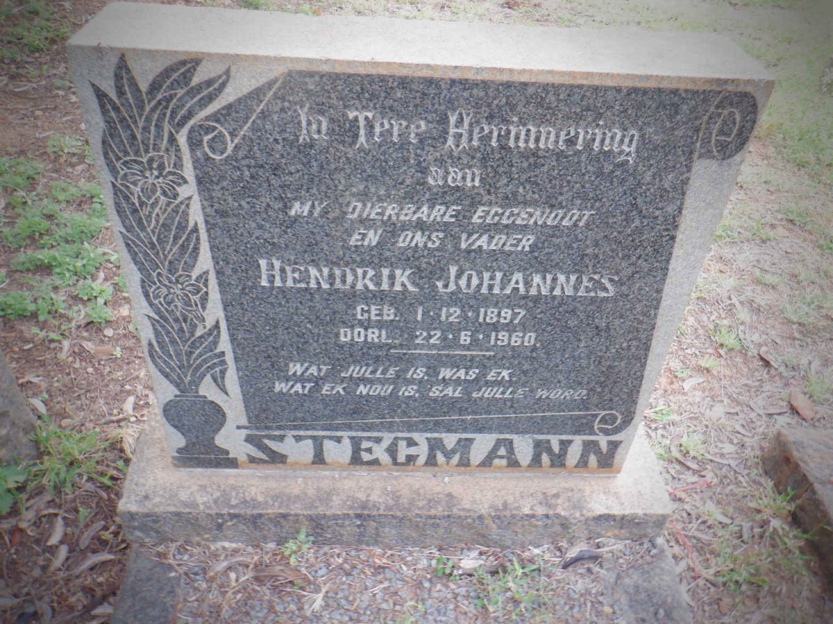 STEGMANN Hendrik Johannes 1897-1960