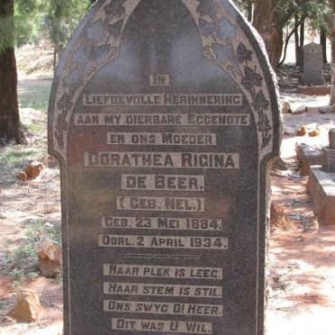 BEER Dorathea Rigina, de nee NEL 1884-1934