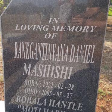 MASHISHI Rankgantinyana Daniel 1922-2005