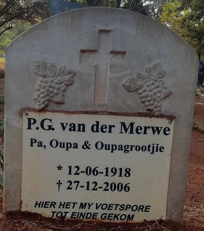 MERWE P.G., van der 1918-2006