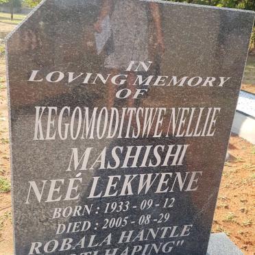 MASHISHI Kegomoditswe Nellie nee LEKWENE 1933-2005