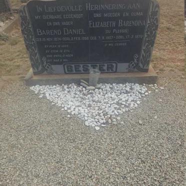 BESTER Barend Daniel 1874-1956 &amp; Elizabeth Barendina DU PLESSIS 1907-1970